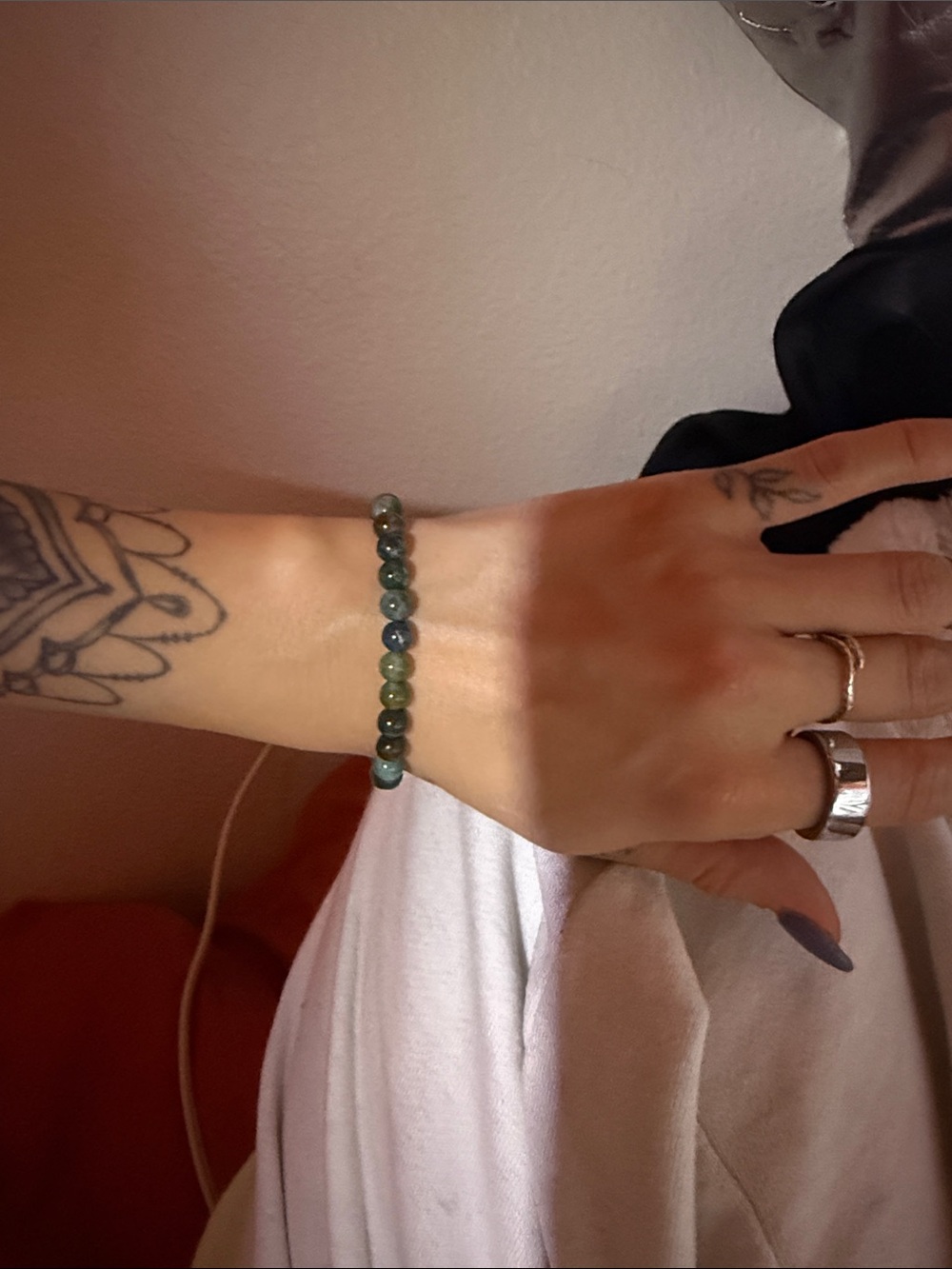 natural indian agate/white howlite crystal bhohemian bracelet